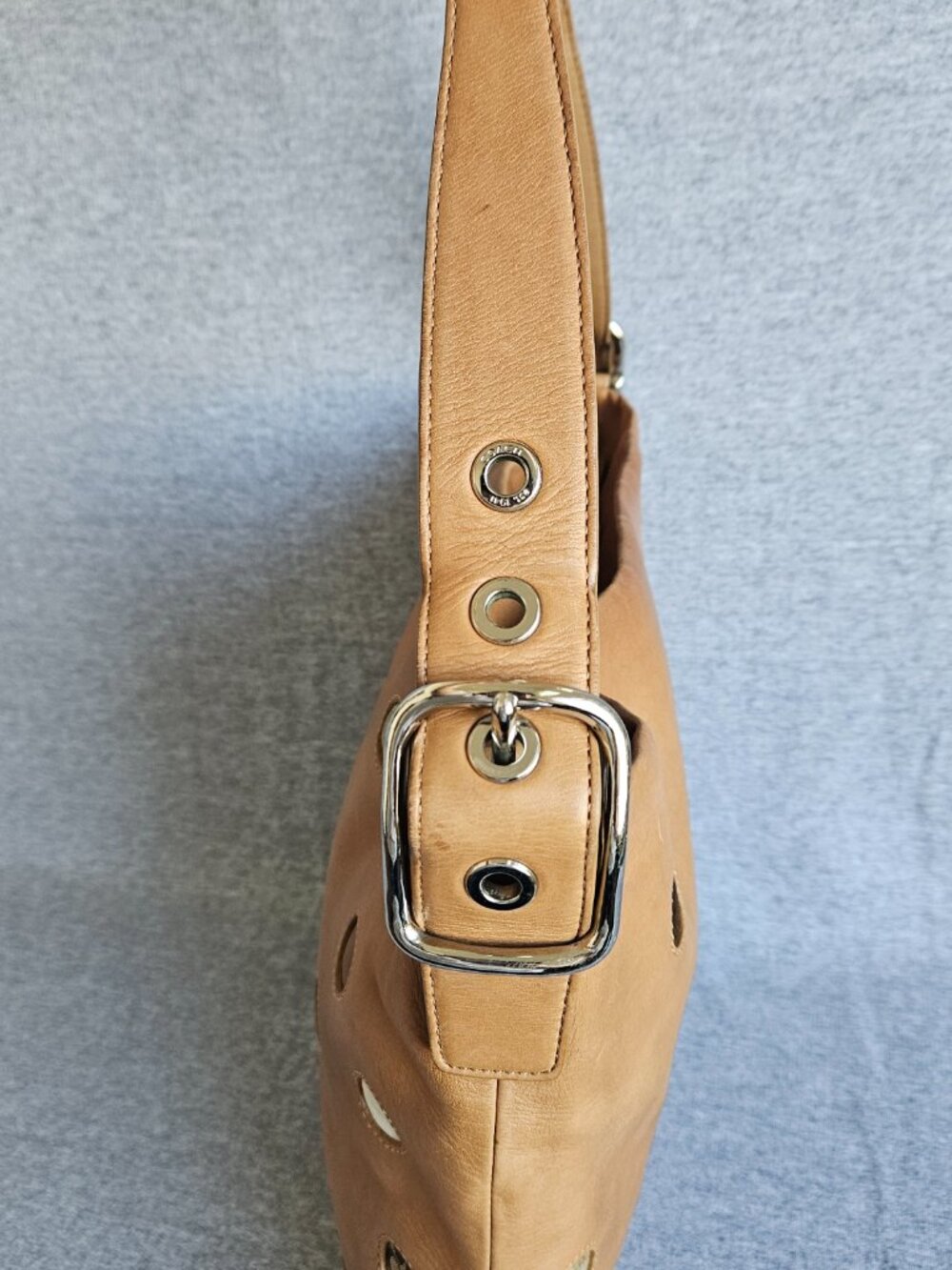 Coach Tan Brown Applique Soho Shoulder Bag Silver Hardware F10651 Polka Dot Y2K - Picture 5 of 15